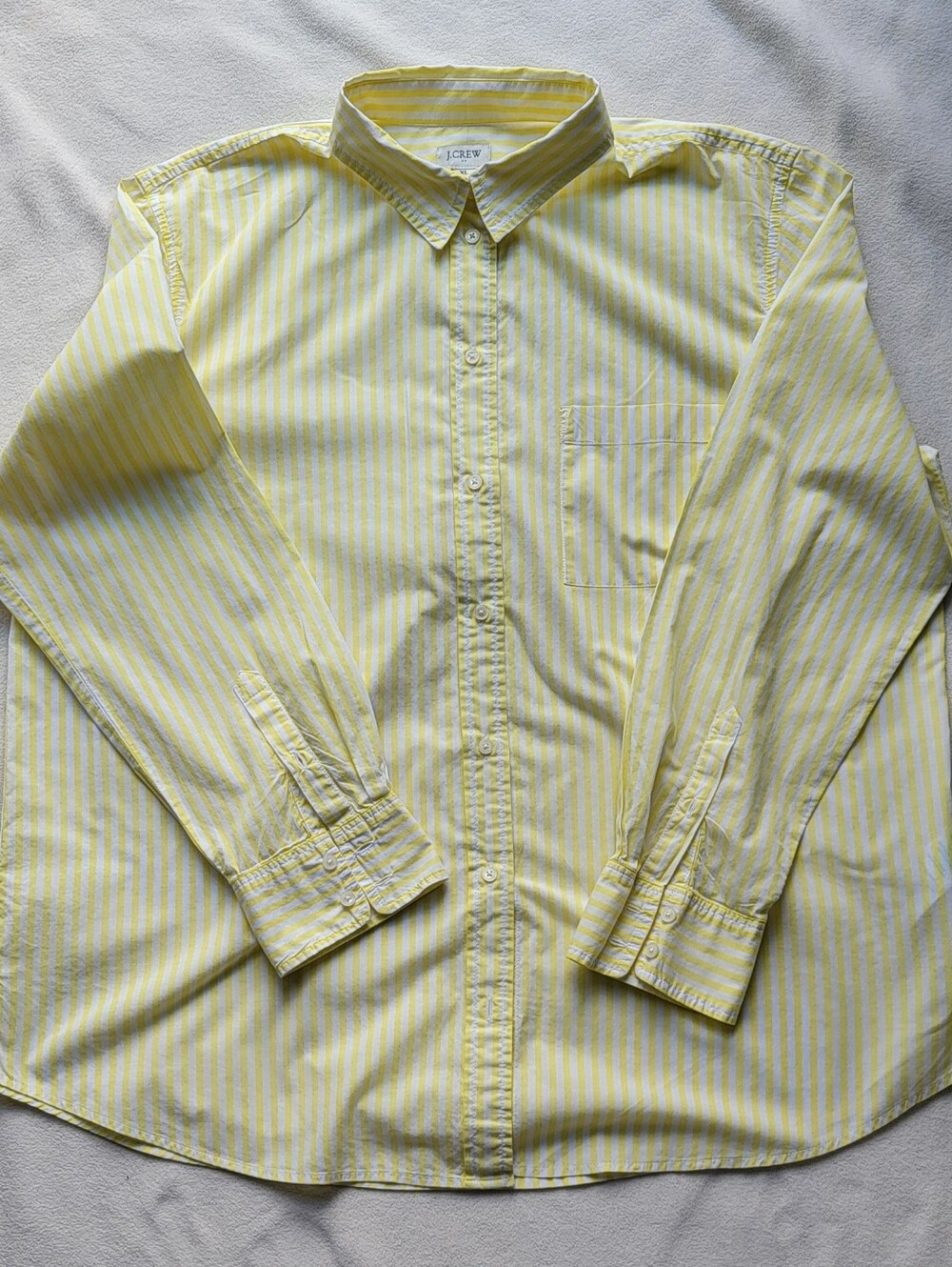 Yellow Striped Cotton Button-Down Shirt